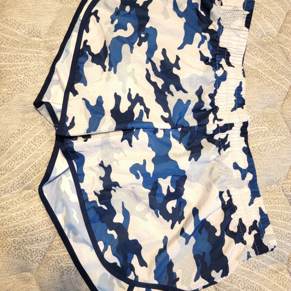 Blue Camo Athletic Works Workout Shorts - XL